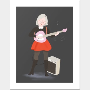 Guitar girl Posters and Art